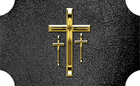 DLP517 517 GD SH BK Gold 3 Crosses Shimmer Black